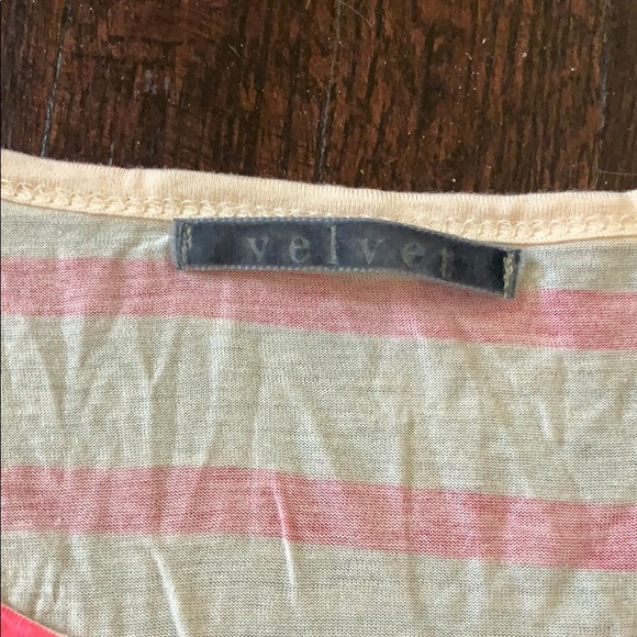 Velvet brand pink and white striped t, size M - Picture 3 of 3